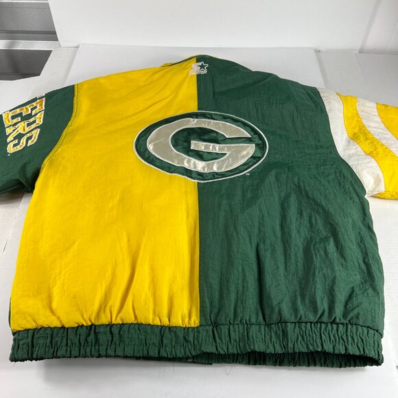 VTG 90s Starter NFL Green Bay Packers Jacket Extra Large Green Full Zip Puffer - Picture 12 of 16